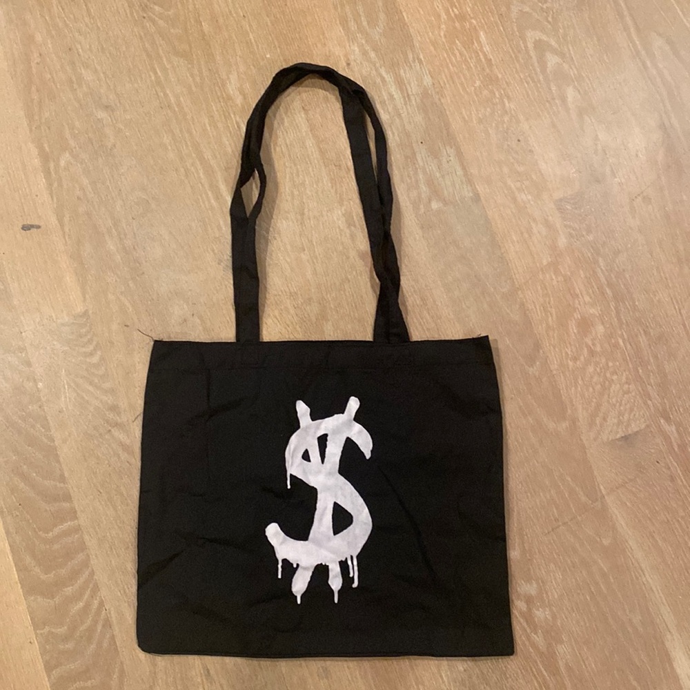 New Ksubi lightweight black fabric tote, long straps.